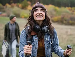 a young woman hiking