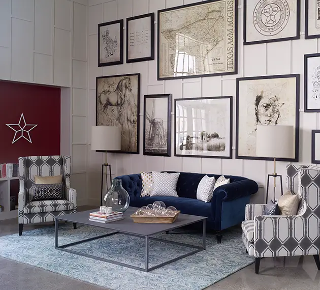 furnished living room