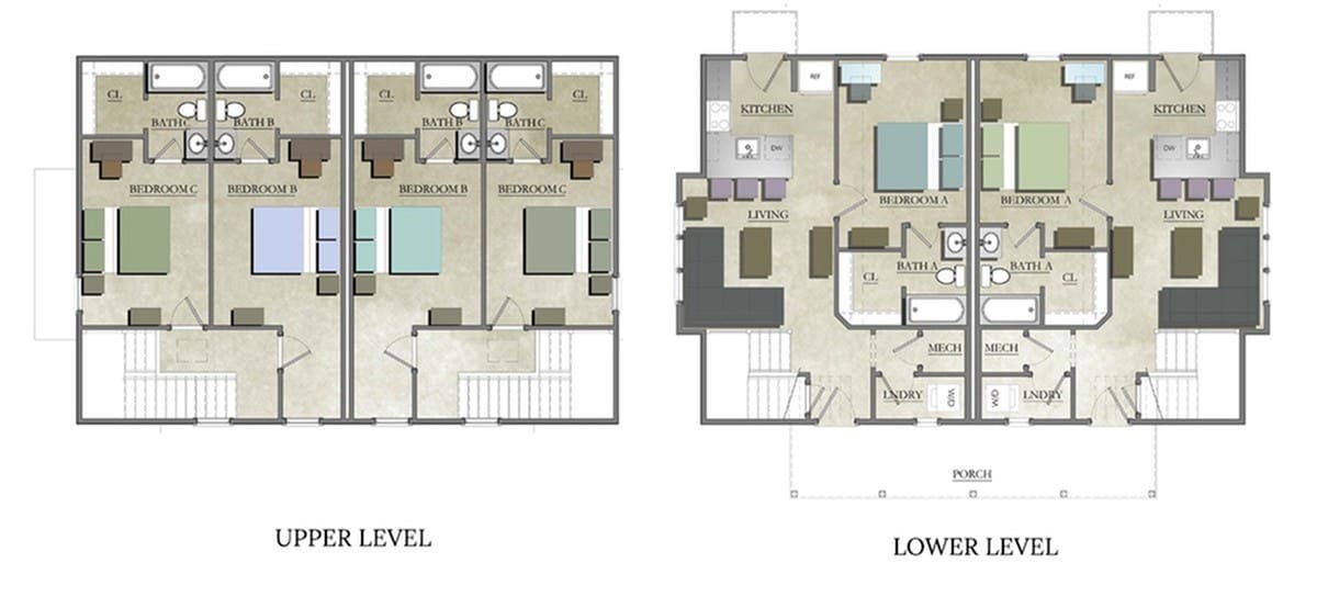 3 Duplex Upper Deck Floor plan