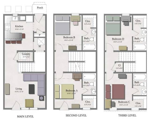 4 Townhome Upper Deck Floor plan